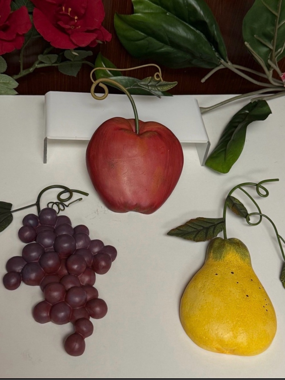 Vintage Decorative Wall Fruit Trio - Apple, Grapes,pear